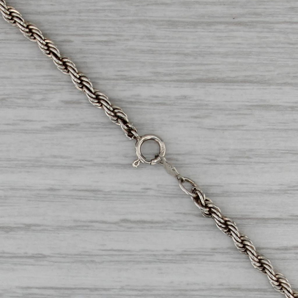 1922 Peace Dollar Pendant Necklace Sterling Silver 24" Rope Chain