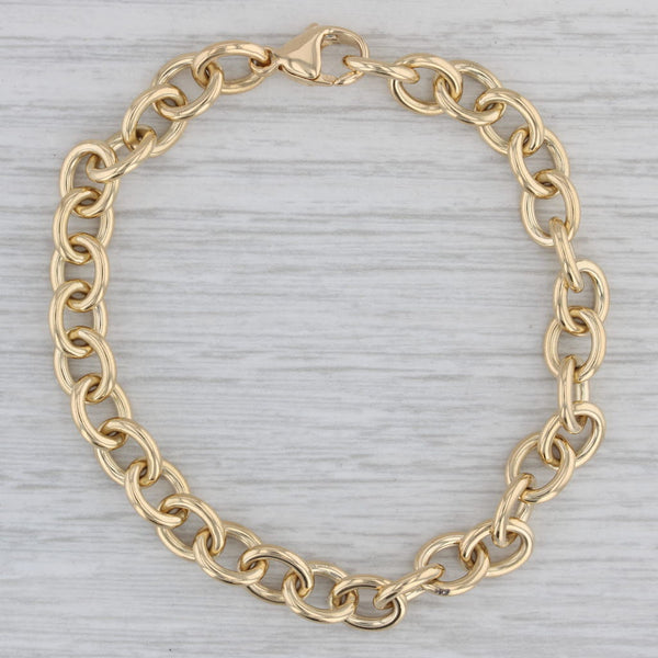 7.25" 7.2mm Cable Chain Bracelet 750 18k Yellow Gold Lobster Clasp