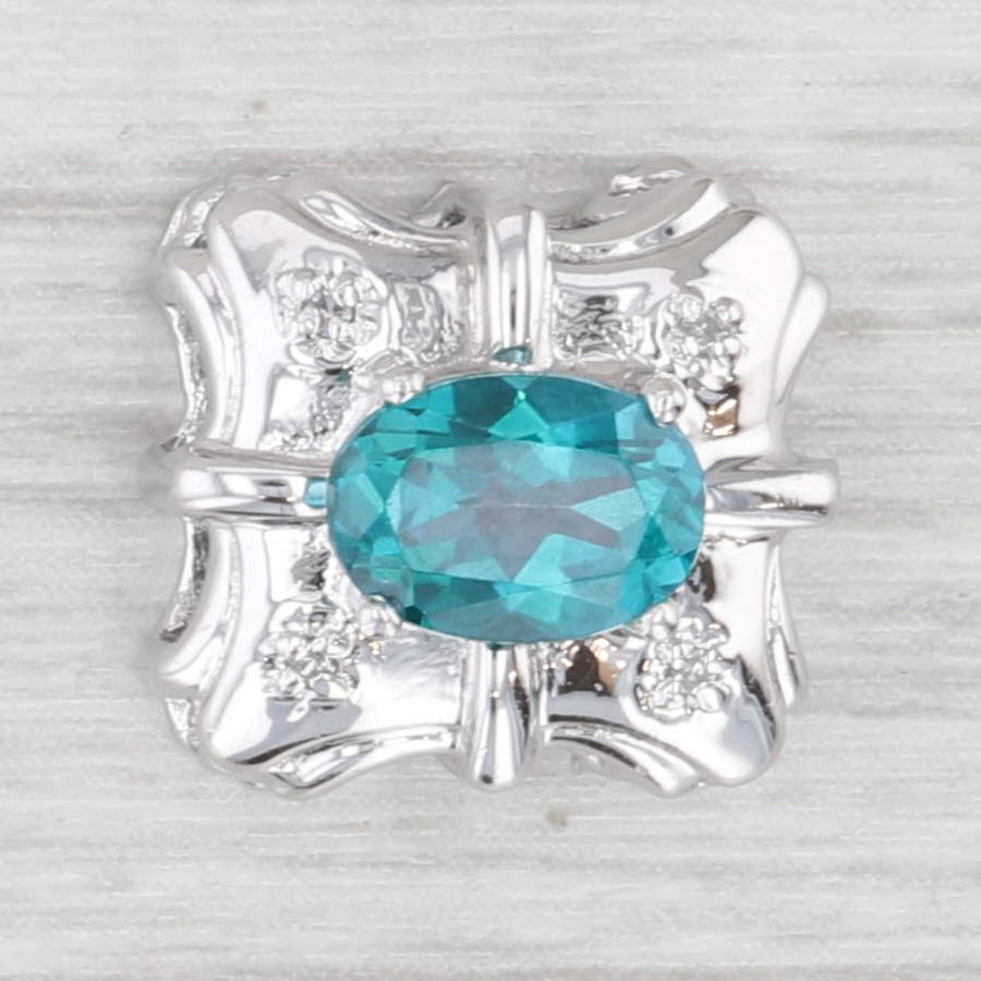 1.10ct Teal Mystic Topaz Slide Bracelet Charm 14k White Gold Richard Klein