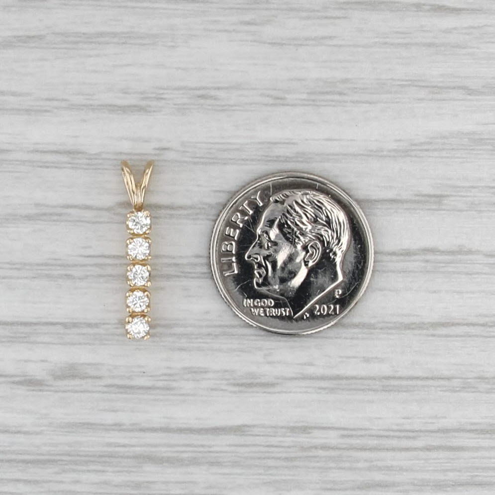 0.24ctw Diamond Journey Pendant 14k Yellow Gold