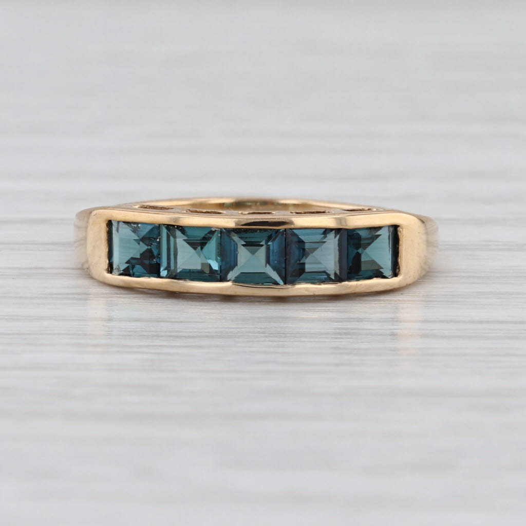 1.05ctw Indicolite Tourmaline Ring 10k Gold Size 7 COA Jacque Christie Stackable