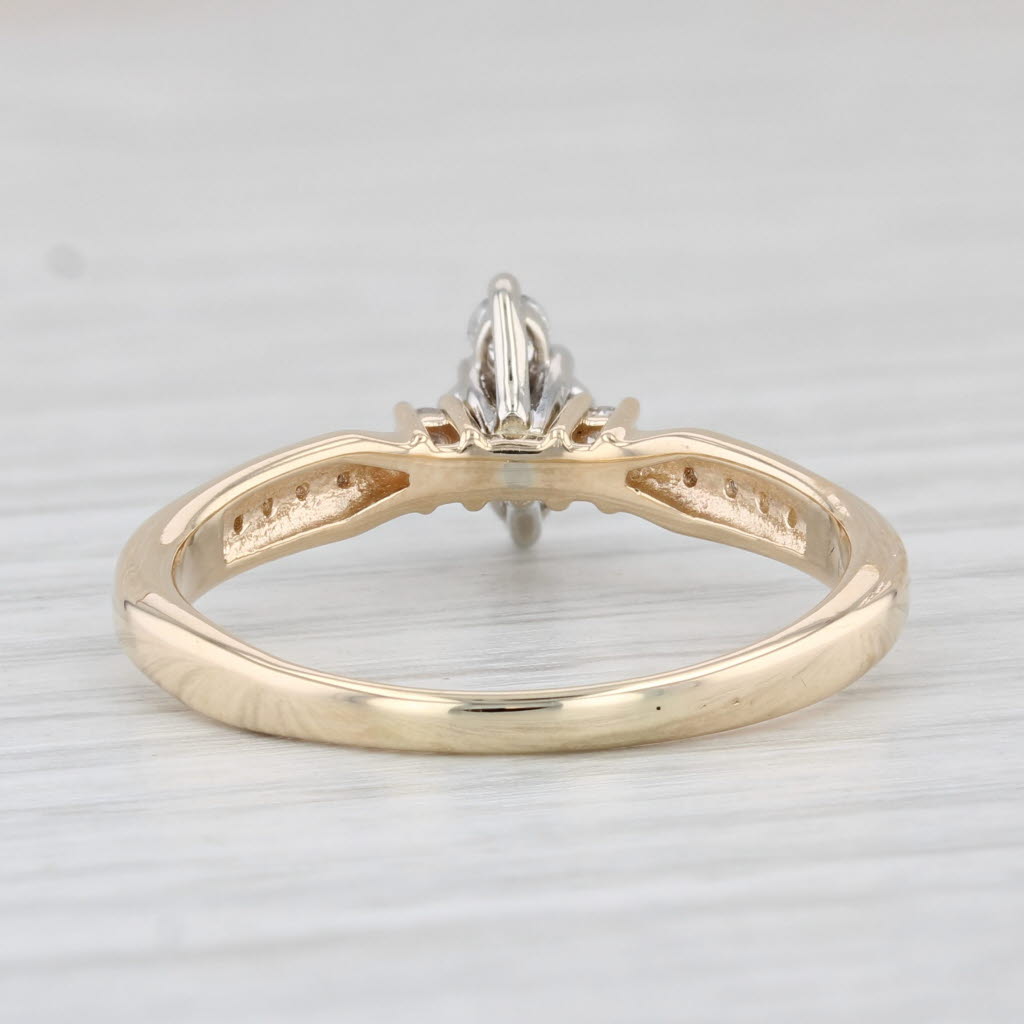 Light Gray 0.27ctw Diamond Engagement Ring 10k Yellow Gold Size 9 Marquise Illusions