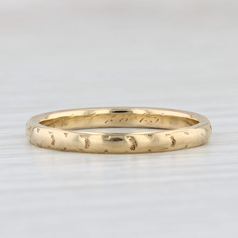 Light Gray 1920s Traub Orange Blossom Ring 18k Yellow Gold Wedding Band Stackable Size 7