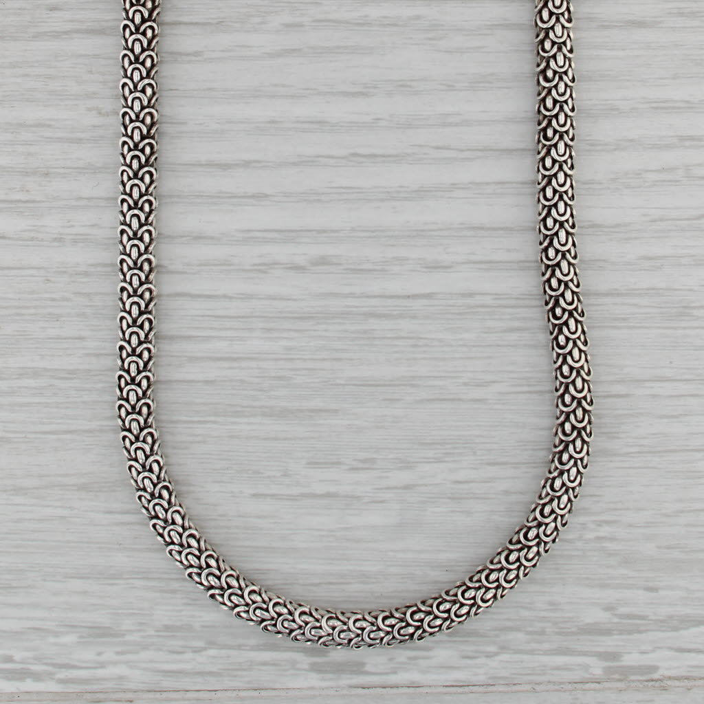 John Hardy Naga Dragon Necklace Sterling Silver 18k Gold Snap Clasp 17.75"