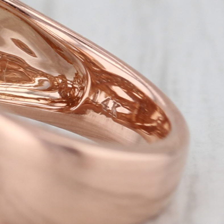 Effy 0.71ctw Champagne White Diamond Knot Ring 14k Rose Gold Size 7