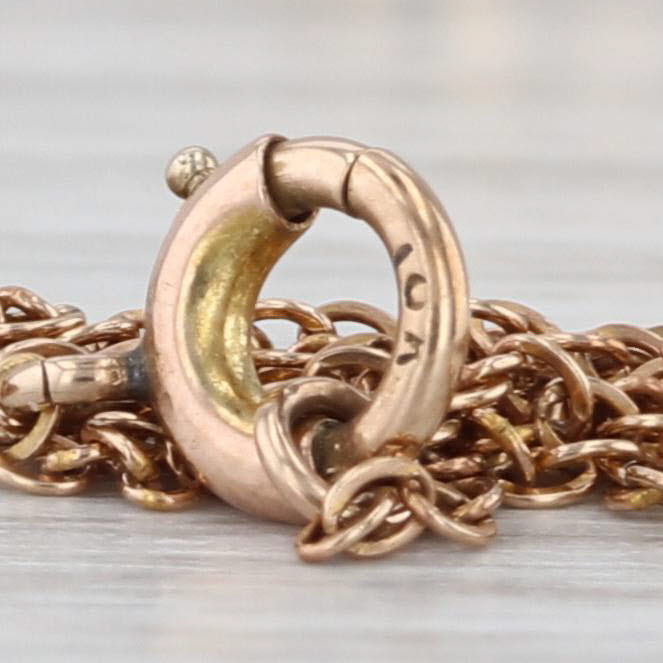 Antique Imitation Pearl Glass Pendant Necklace 10k Yellow Gold 17" Cable Chain