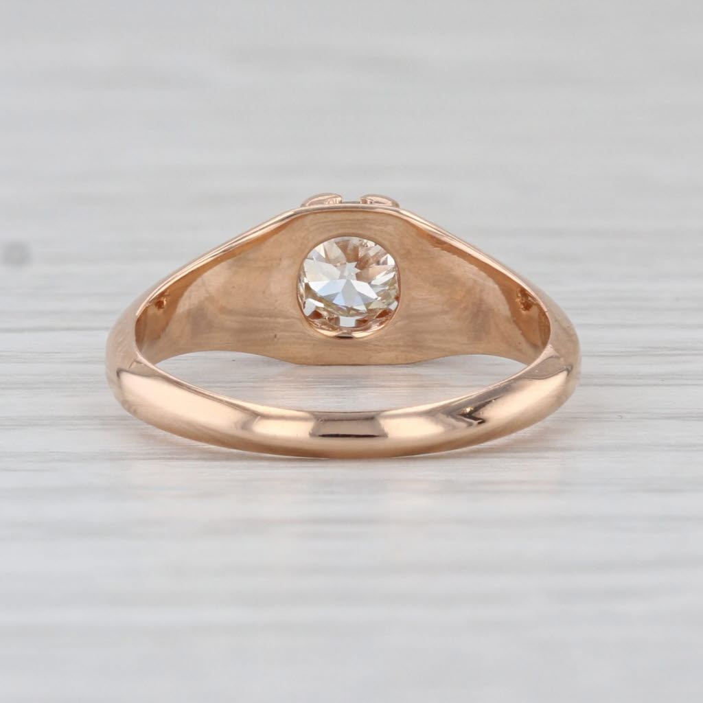 Antique 0.48ct Old European Cut Diamond Engagement Ring 14k Yellow Gold Size 6