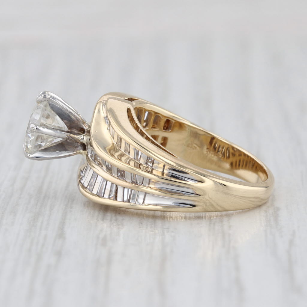 1.90ctw Round Diamond Engagement Ring Bridal Set 14k Yellow Gold Size 6.25