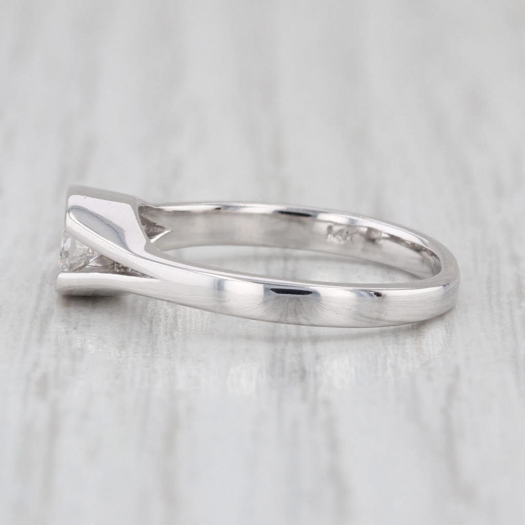 0.28ct Diamond Solitaire Engagement Ring 14k White Gold Size 6