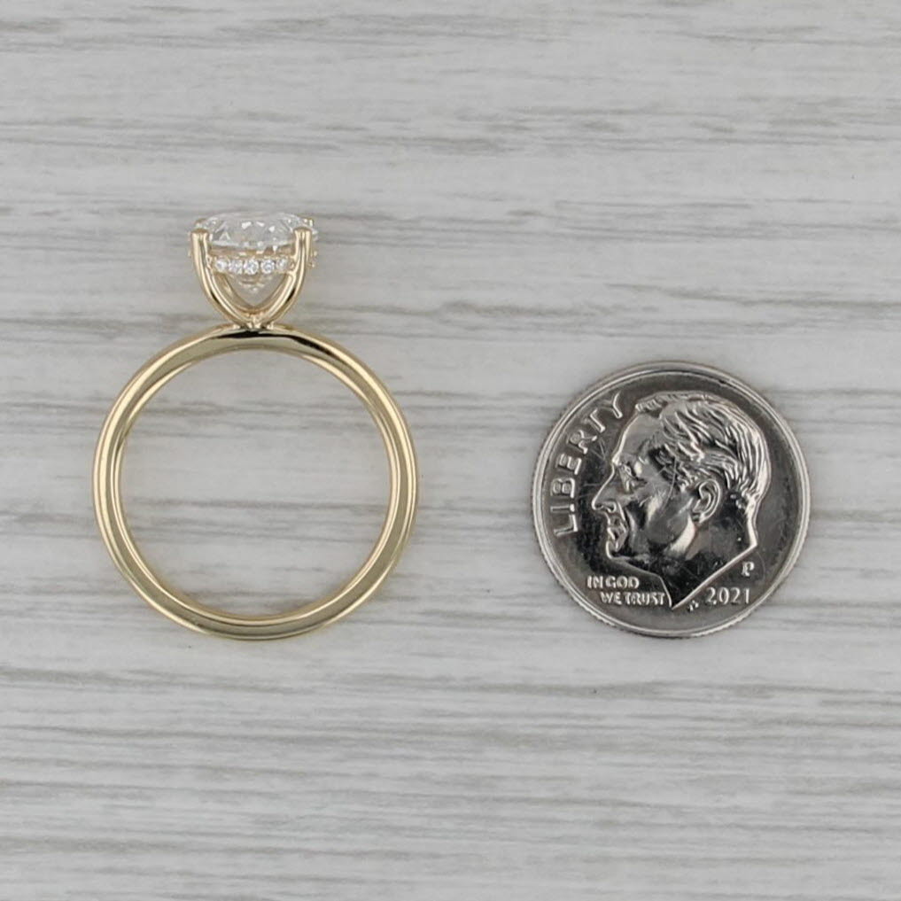 New IGI 3.09ctw Oval Halo Lab Grown Diamond Engagement Ring 14k Yellow Gold