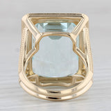 Gray 24.45ctw Aquamarine Diamond Halo Ring 14k Yellow Gold Size 6 Cocktail