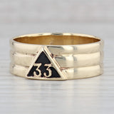 Gray Vintage Masonic 33rd Degree Scottish Rite Band 10k Yellow Gold Size 12.75