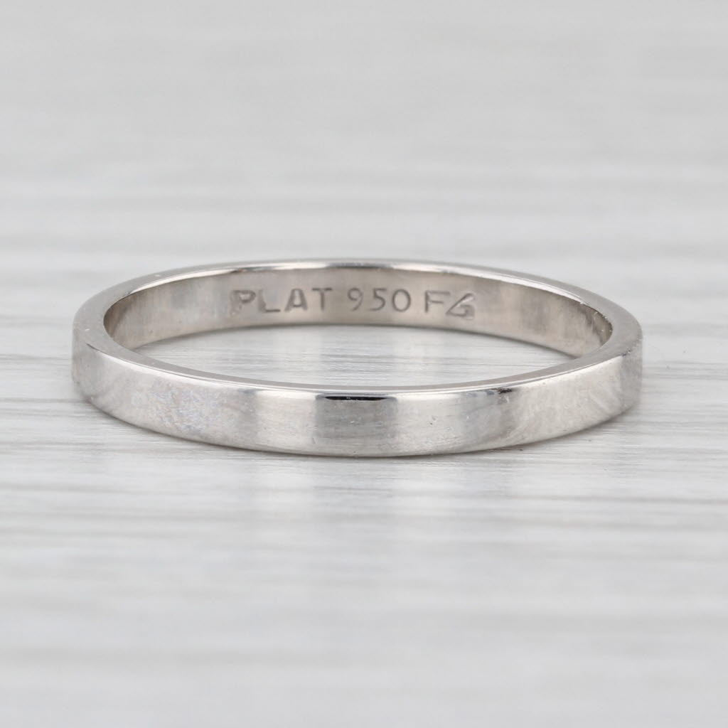 Classic Platinum Wedding Band 950 Ring Size 7.25-7.5 Stackable Ring