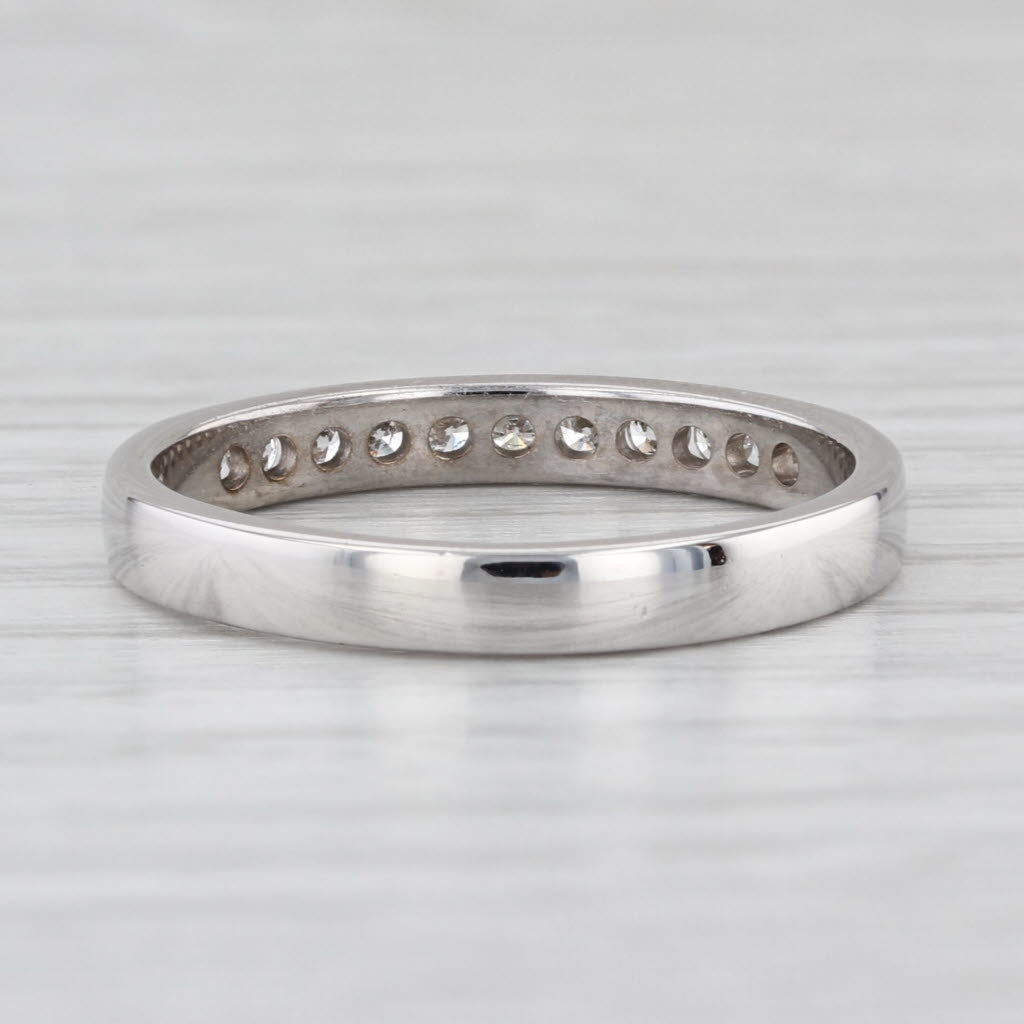 0.25ctw Diamond Wedding Band 14k White Gold Size 8 Stackable Anniversary Ring