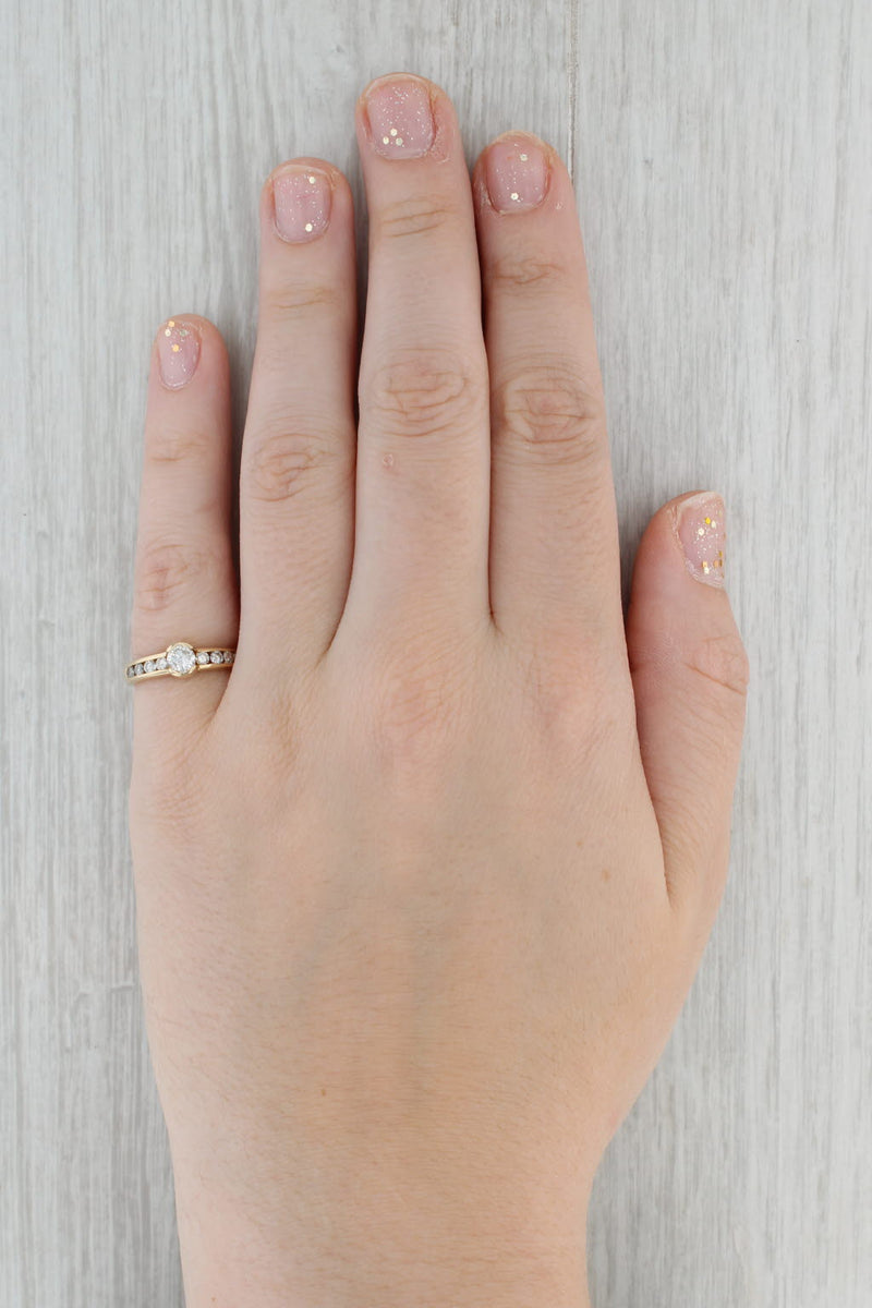 Gray 0.59ctw Round Diamond Engagement Ring 14k Yellow Gold Size 6.5
