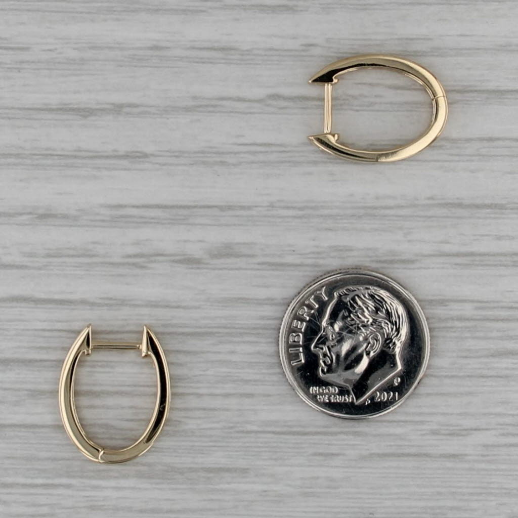 0.25ctw Diamond Journey Hinged Hoop Earrings 14k Yellow Gold Oval Hoops