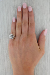 0.39ctw Diamond Cluster Ring 14k White Gold Size 5.5 Engagement