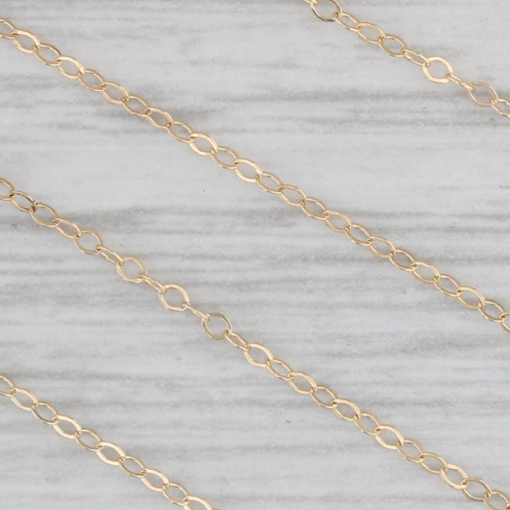 Gray 17.75" 1mm Cable Chain 14k Yellow Gold Spring Ring Clasp