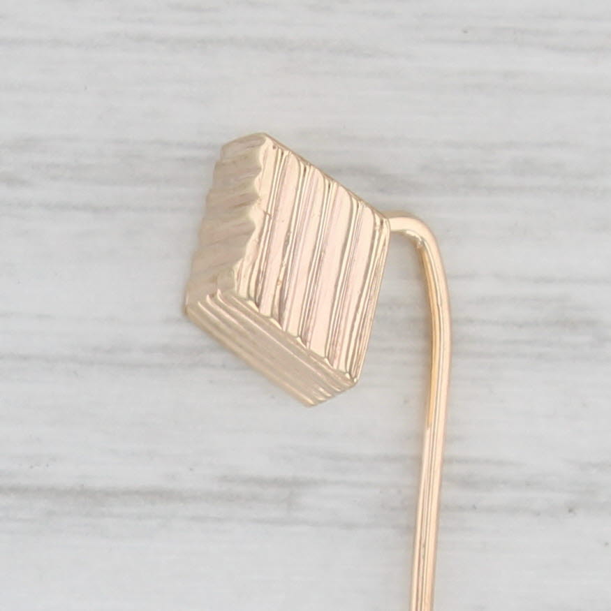 Light Gray Vintage Tiffany & Co Cube Stickpin 14k Yellow Gold Push On Back