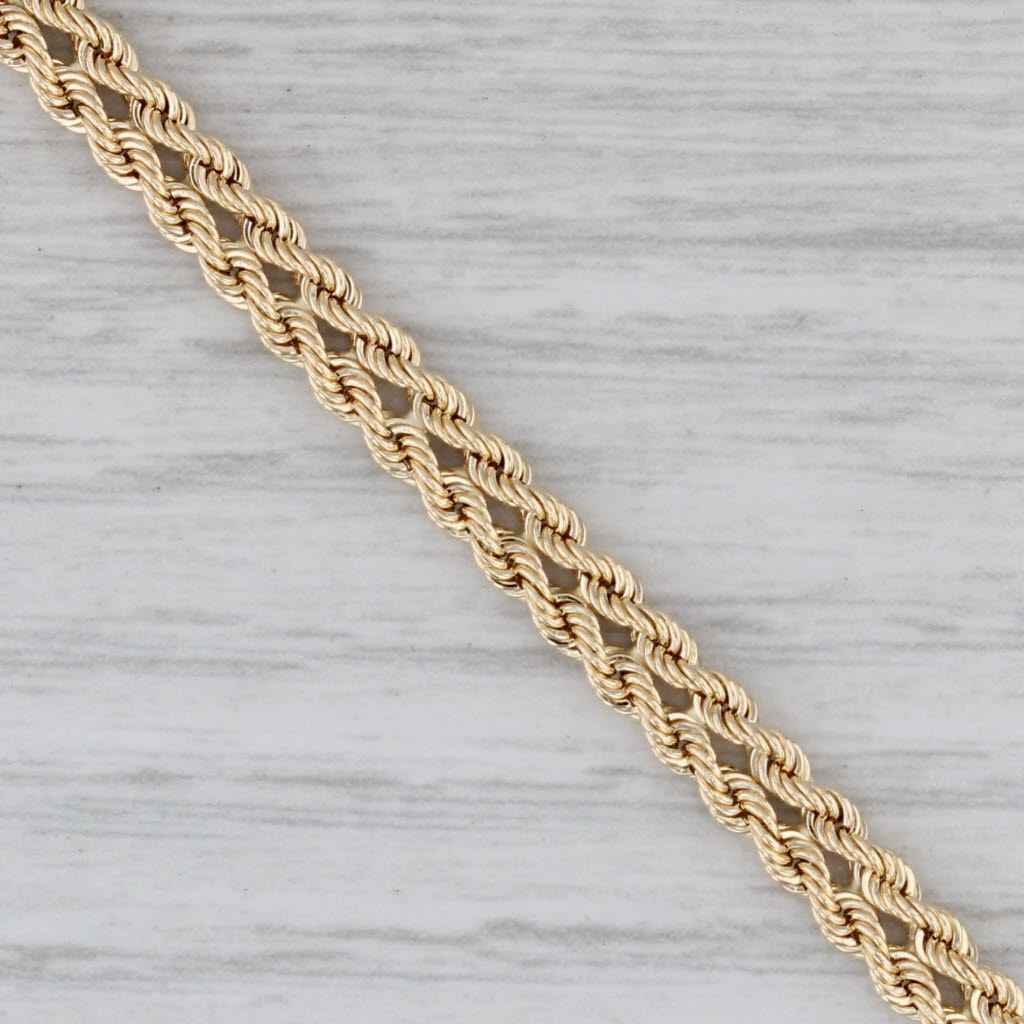 Gray New Woven Rope Chain Bracelet 14k Yellow Gold 6.75" 4.3mm