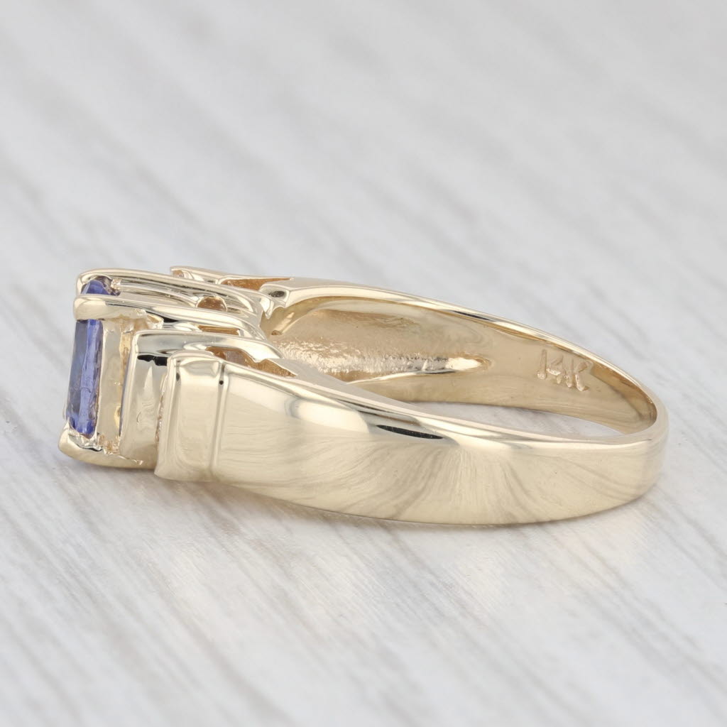 Light Gray 1.25 ctw Tanzanite Diamond Baguette 14K Yellow Gold Size 6.25 Ring