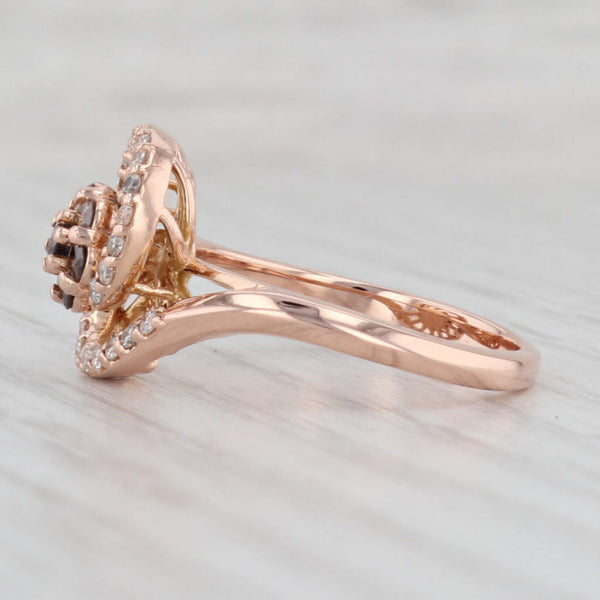 0.41ctw Argyle Diamond Cluster Swirl Ring 14k Rose Gold Size 7