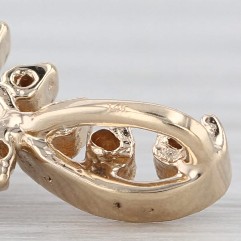 0.89ctw Amethyst Diamond Halo Teardrop Pendant 14k Yellow Gold Small Drop