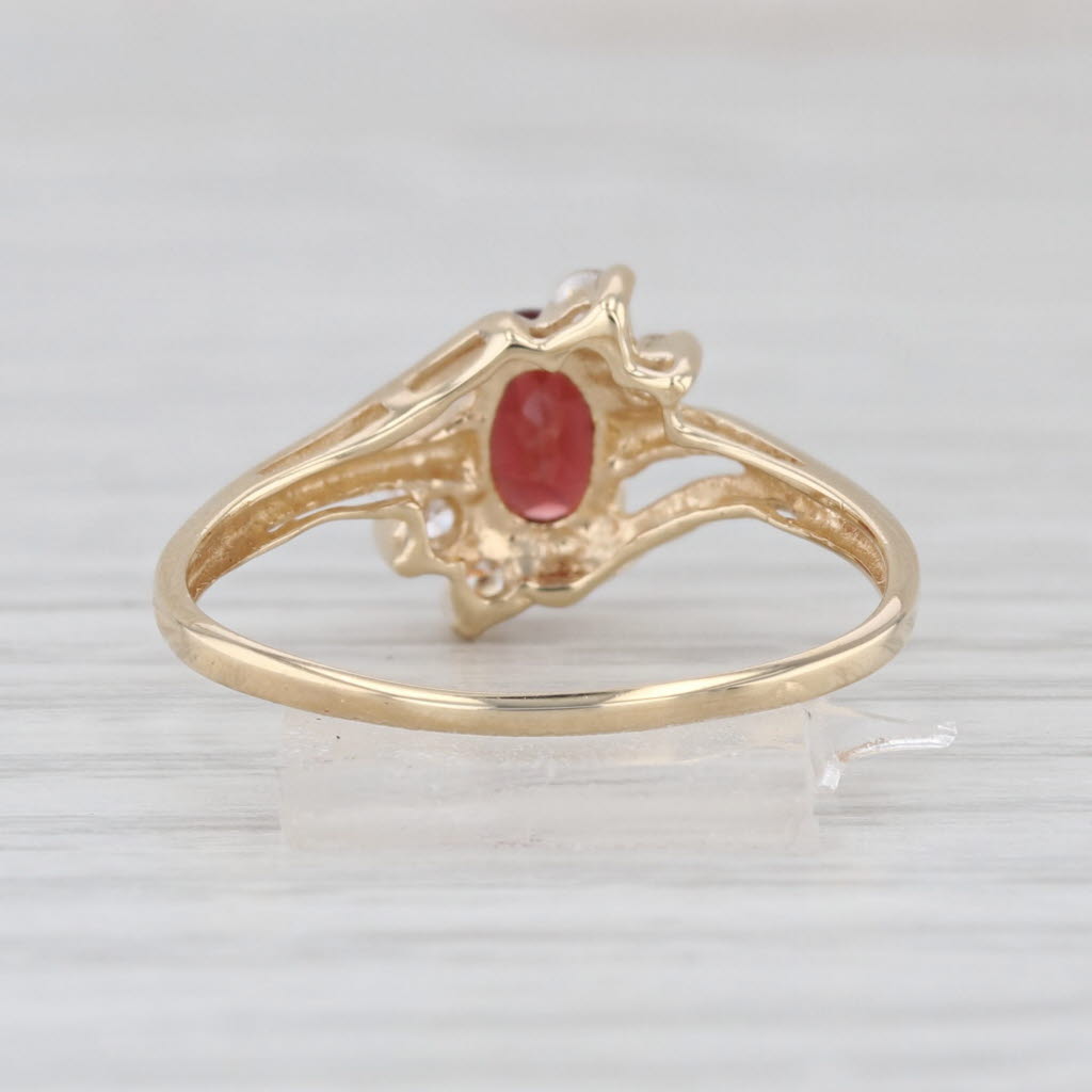 0.73ctw Garnet Cubic Zirconia Ring 10k Yellow Gold Size 7