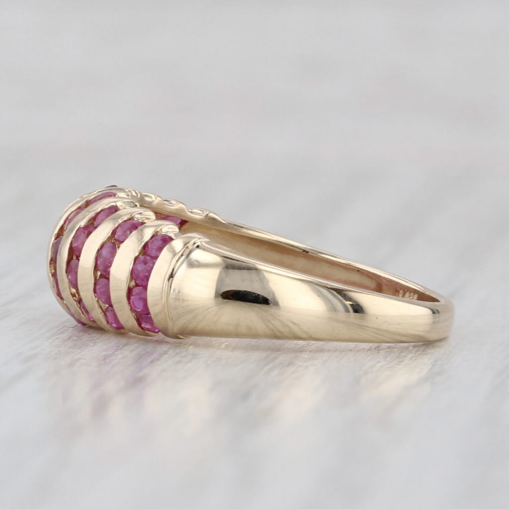 1ctw Ruby Scalloped Ring 14k Yellow Gold Size 7.25