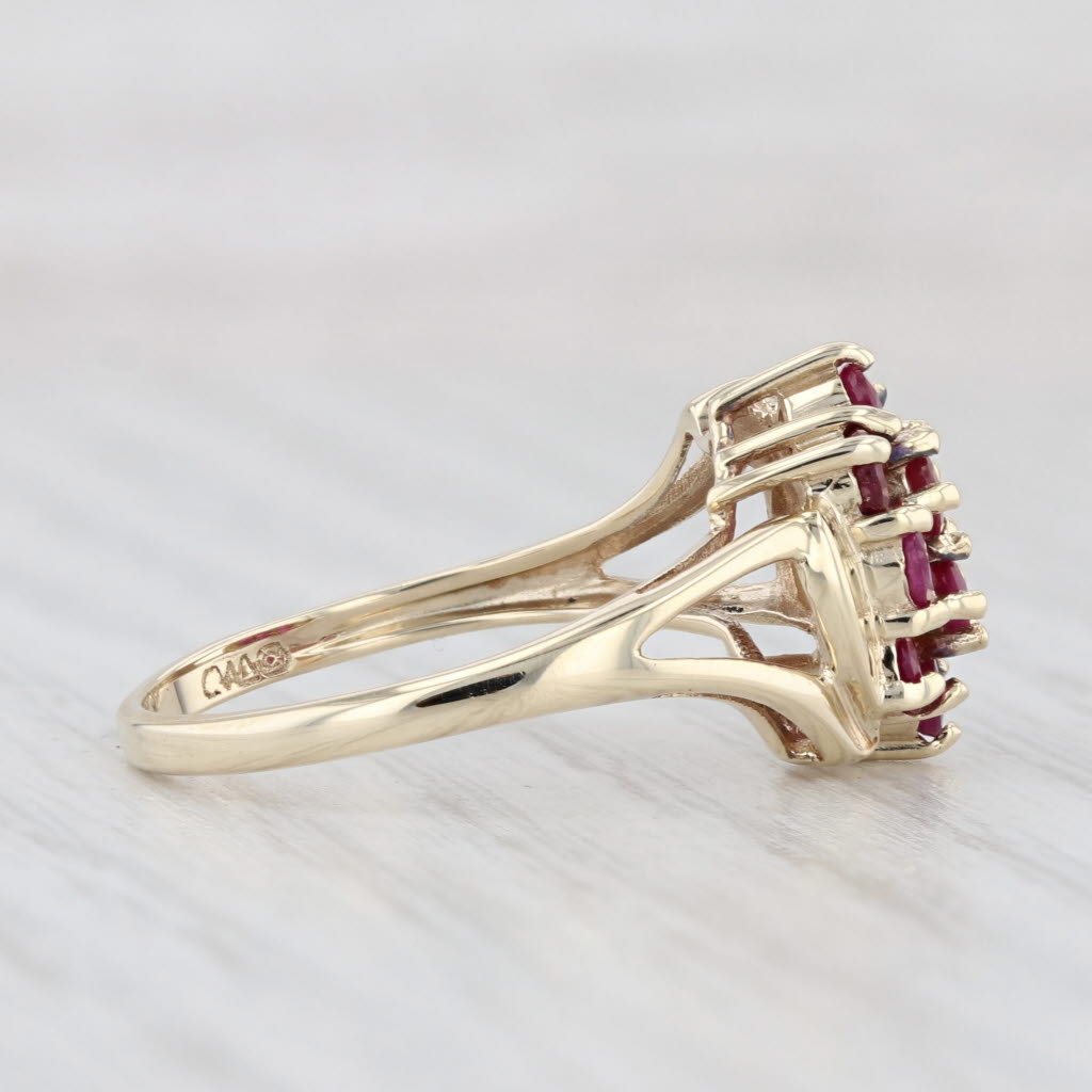 Light Gray 0.84ctw Garnet Cluster Ring 10k Yellow Gold Size 7.25