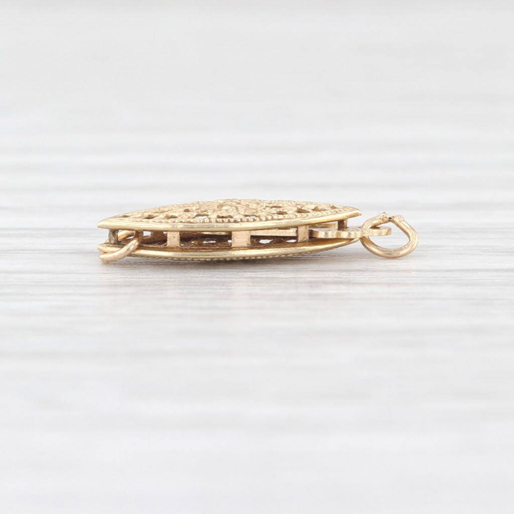 Floral Filigree Pearl Fish Hook Clasp 14k Yellow Gold Jewelry Findings Repair