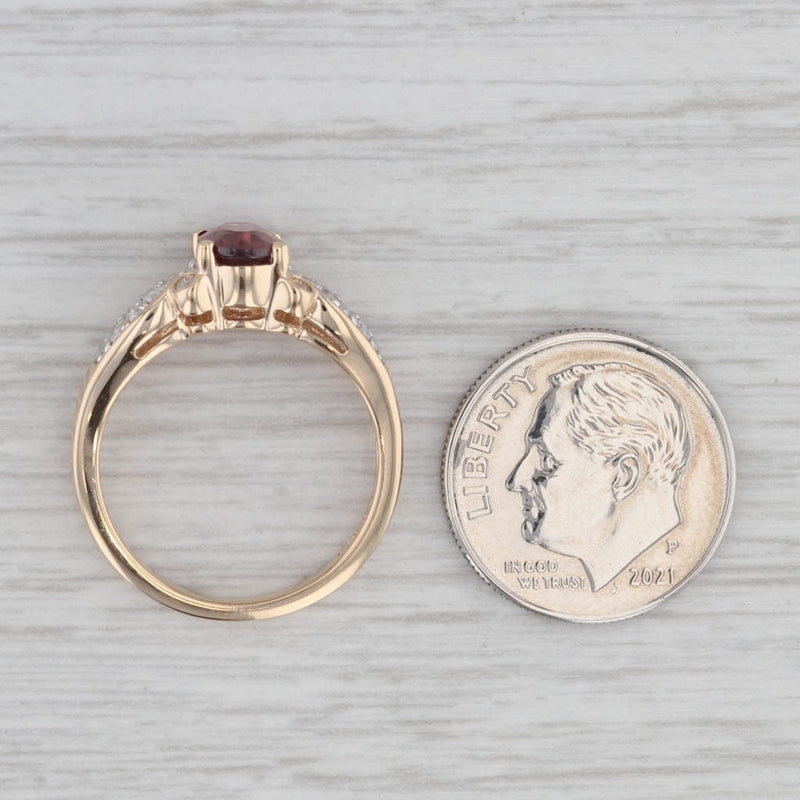 1.40ctw Maroon Zircon Diamond Ring 14k Rose Gold Size 6 Engagement