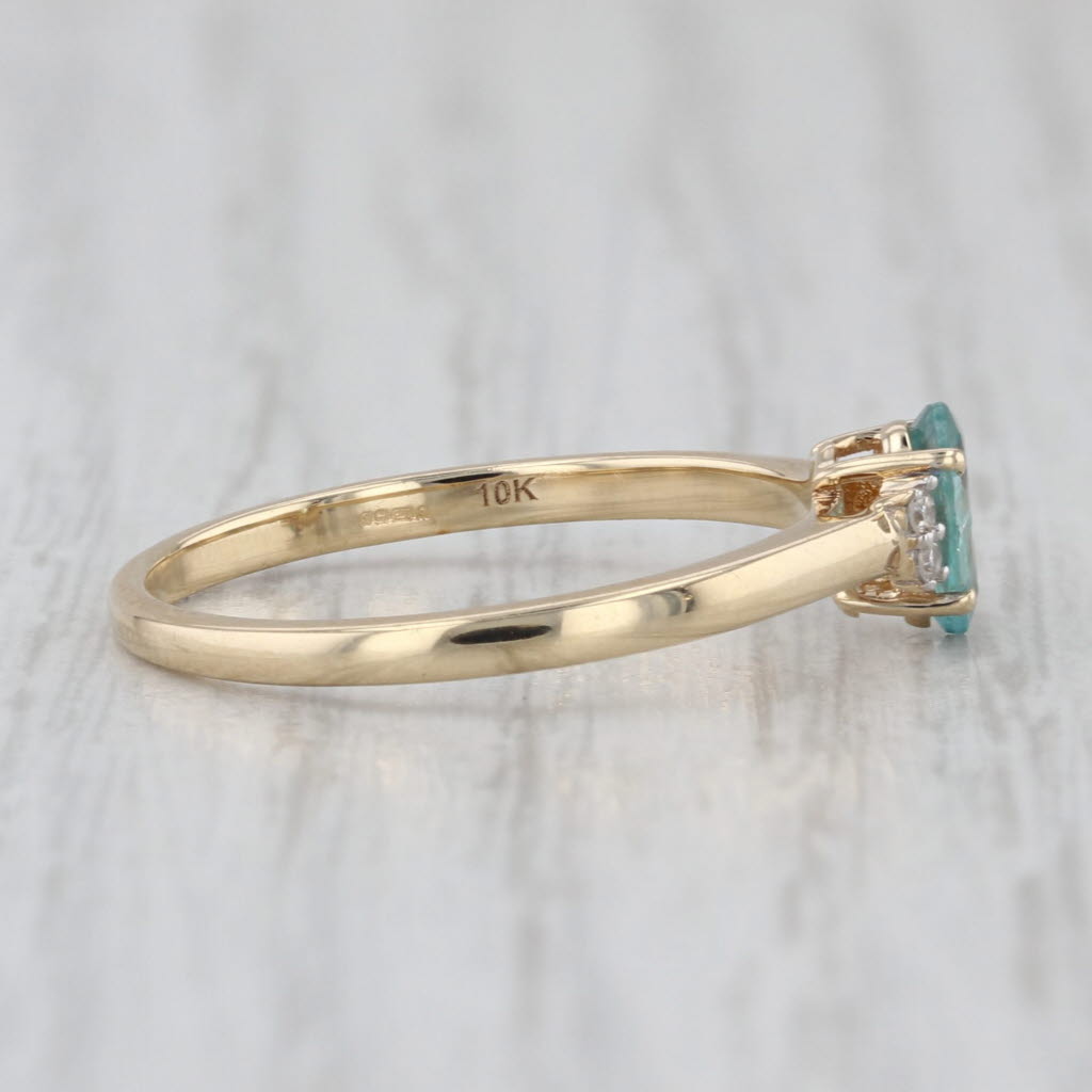 0.48ctw Pear Alexandrite Diamond Ring 10k Yellow Gold Size 7.25 COA