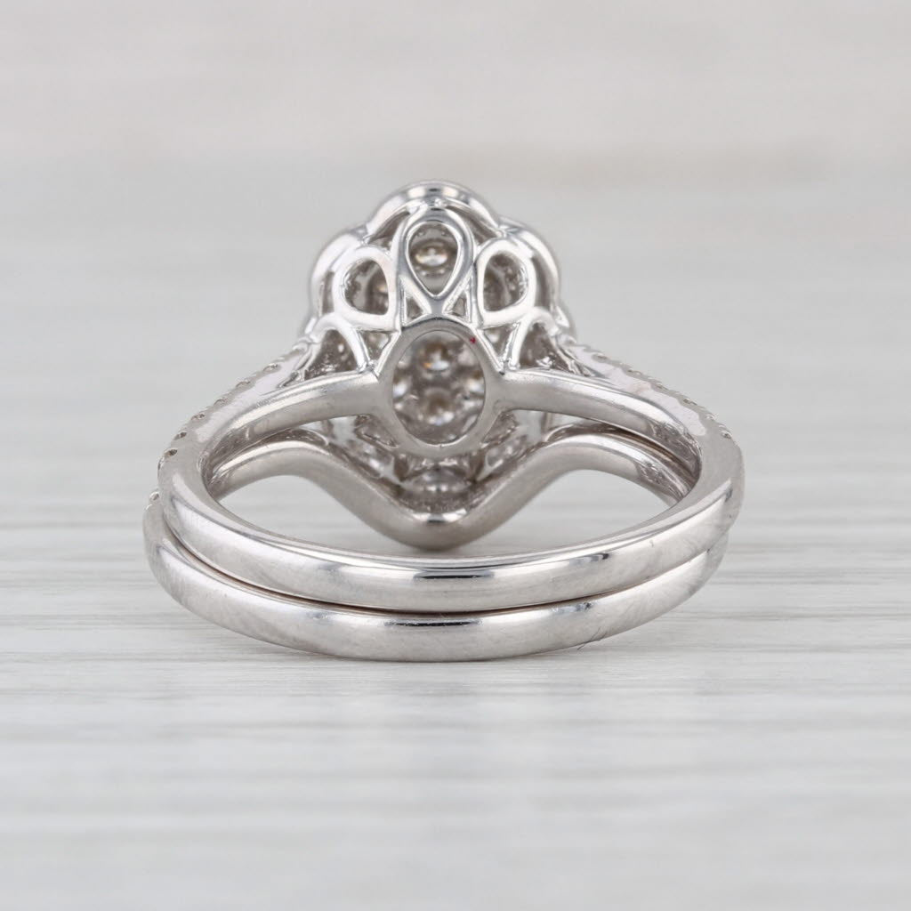 Vintage Bridal 1ctw Diamond Halo Engagement Ring Wedding Band 10k Gold Size 7