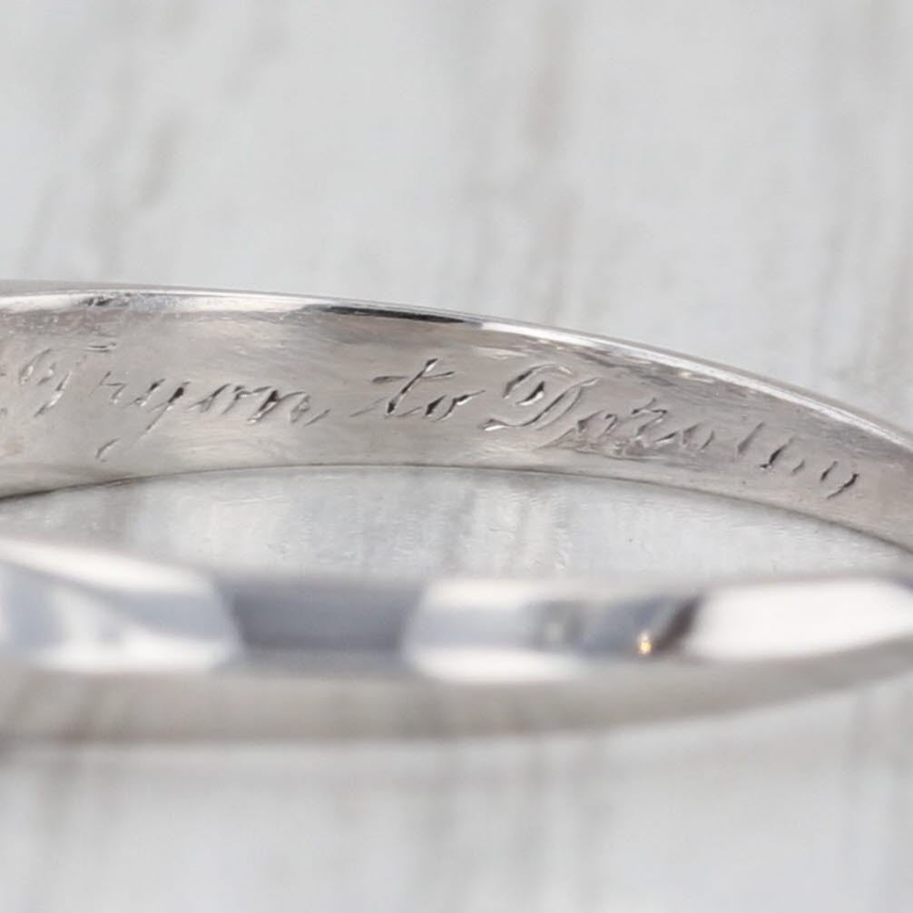 Vintage 0.60ctw Diamond Wedding Band 900 Platinum Size 7 Anniversary Ring