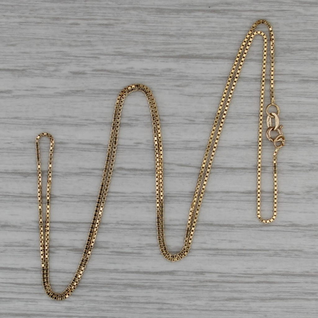 20" 0.8mm Box Chain Necklace 10k Yellow Gold