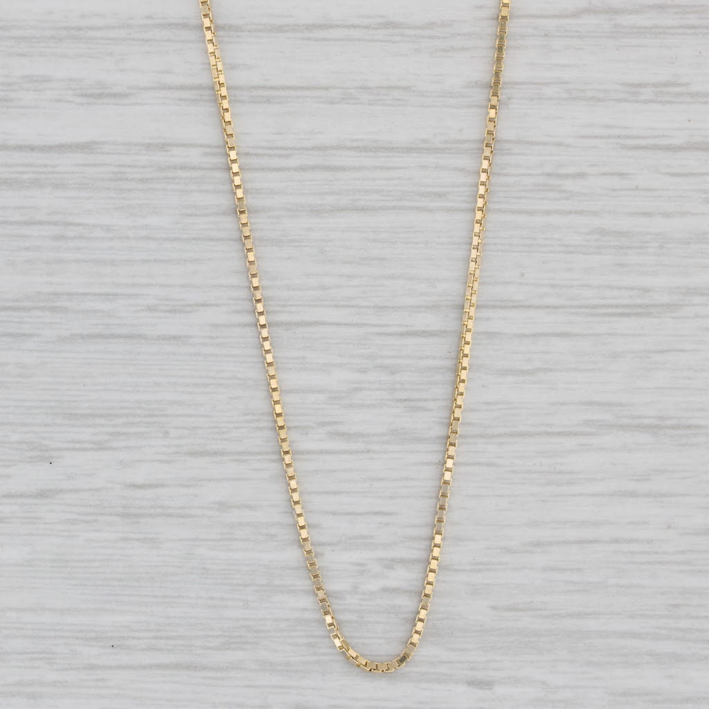 Gray 20" Box Chain Necklace 14k Yellow Gold 1mm