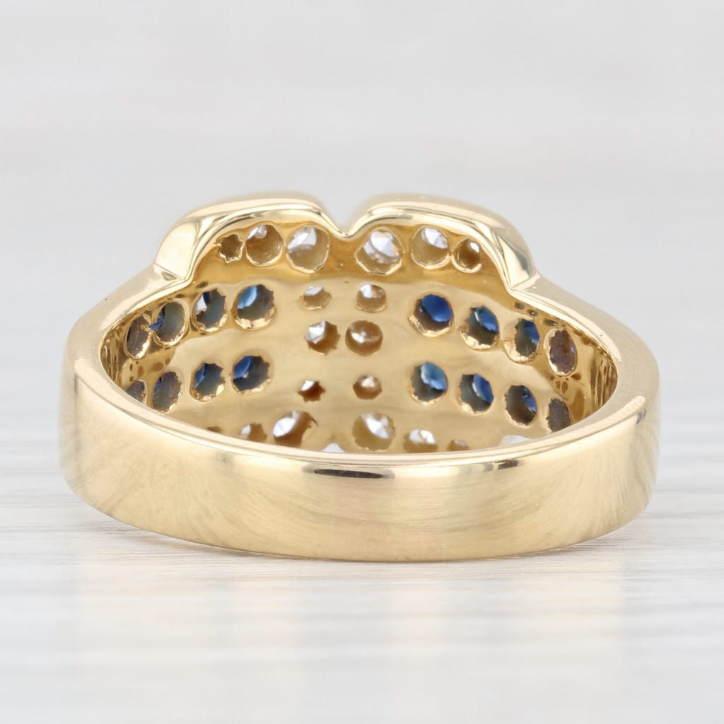 Light Gray 1.26ctw Blue Sapphire Diamond Ring 18k Yellow Gold Size 8.5