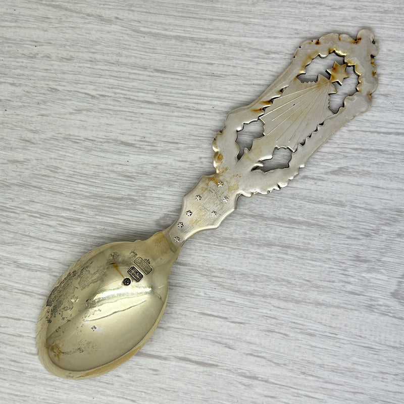 Gray Vintage 1926 Anton Michelsen Sterling Silver Christmas Spoon Denmark