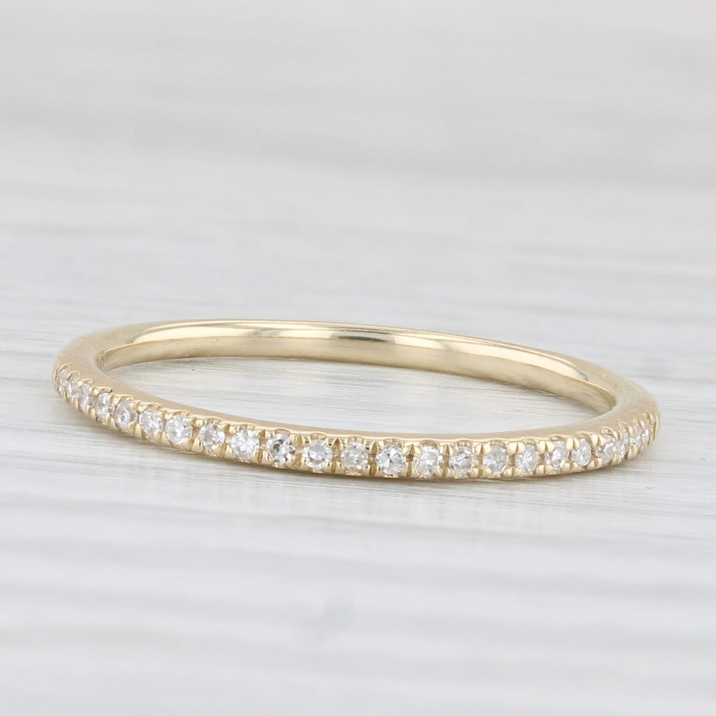 Light Gray 0.10ctw Diamond Stackable Wedding Band Size 7 10k Yellow Gold Ring