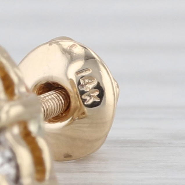 0.40ctw Diamond 3-Stone Stud Earrings 14k Yellow Gold