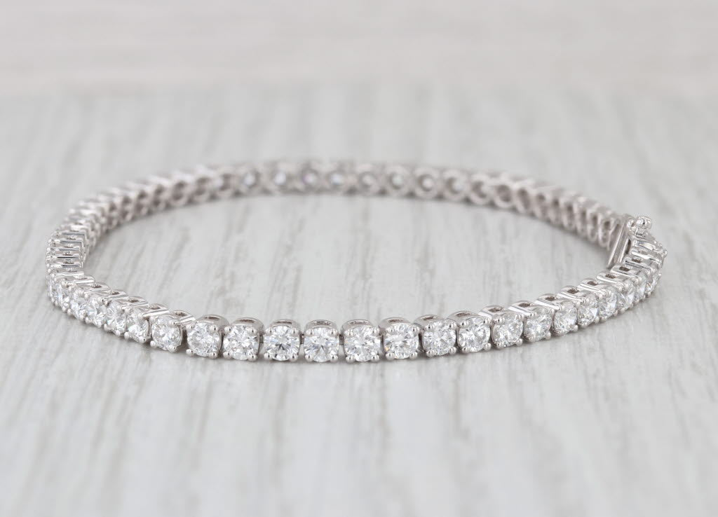 New 5.31ctw Lab Grown Diamond Tennis Bracelet 14k White Gold VS2 F-G 7"