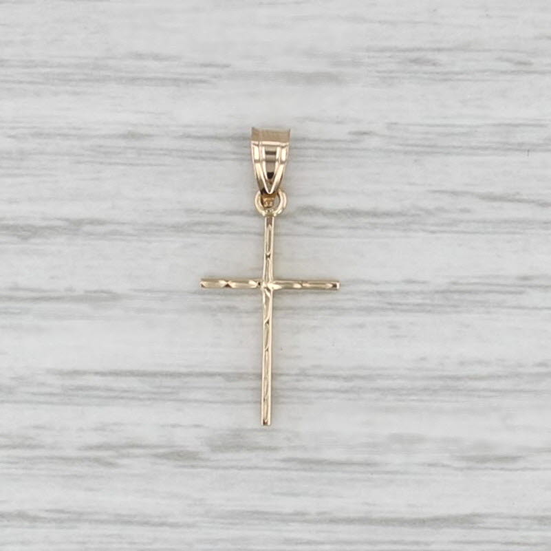 Small Cross Pendant 14k Yellow Gold Drop