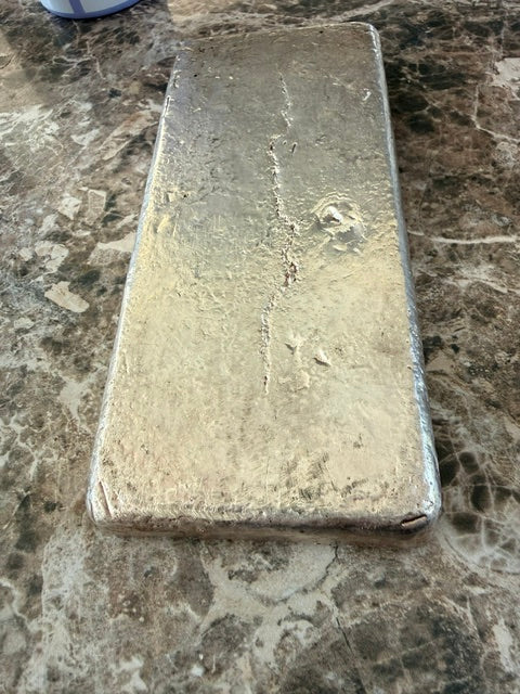 102.51 ozt Alexander Westerfield Old Pour 999 Fine Silver Bar 7.75 x 4.5"