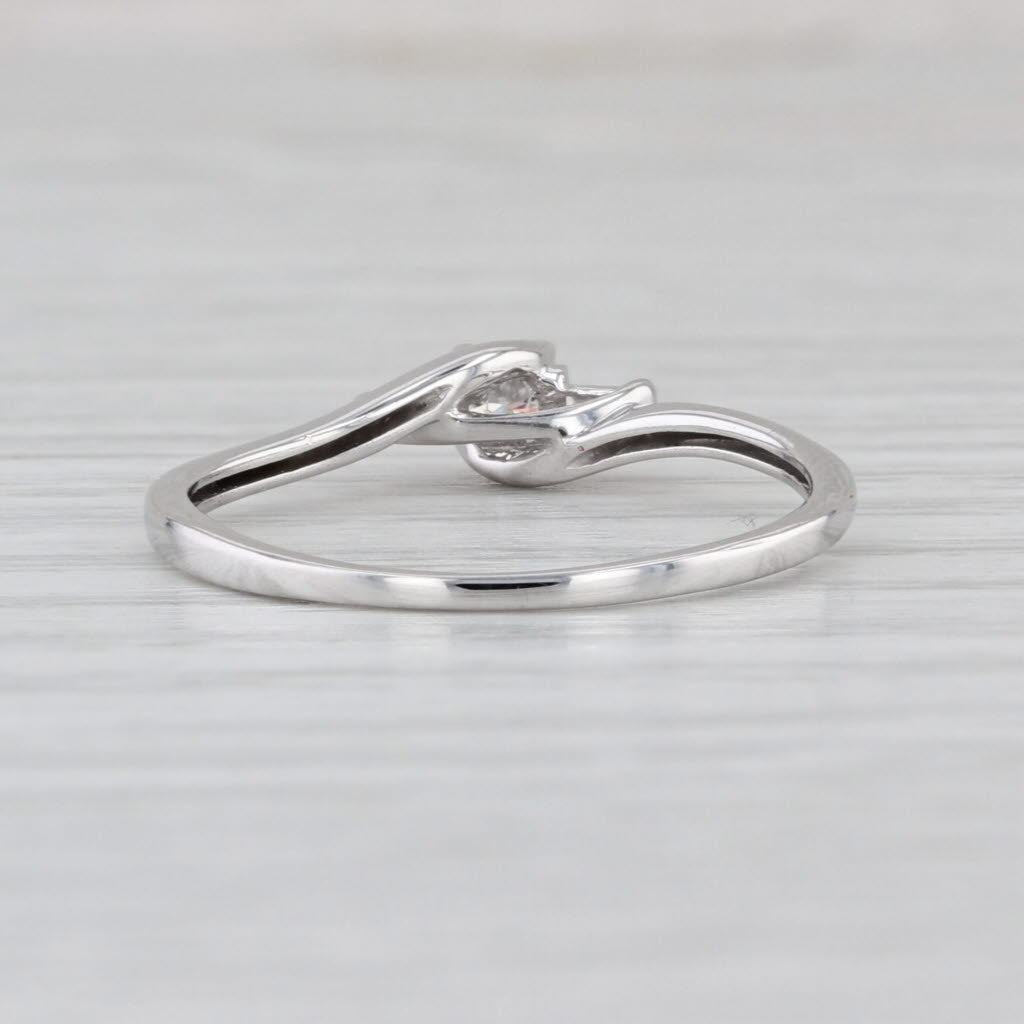 0.14ctw Diamond Bypass Promise Ring 10k White Gold Size 8 Stackable