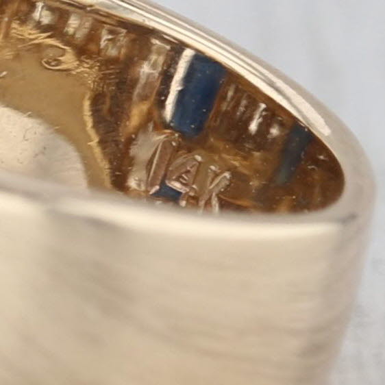 4.26ctw Emerald Cut Blue Sapphire Diamond Ring 14k Yellow Gold Size 8
