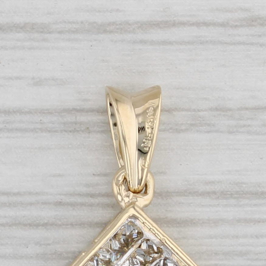 Gray 0.35ctw Diamond Pendant 14k Yellow Gold Small Drop