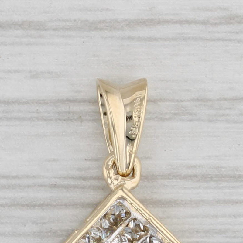 0.35ctw Diamond Pendant 14k Yellow Gold Small Drop