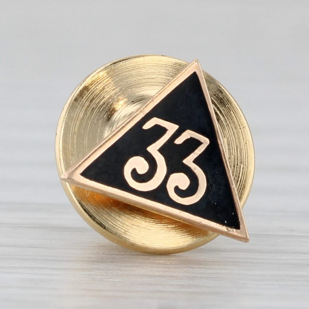 Gray 33rd Degree Masonic Scottish Rite Lapel Pin Enamel Triangle