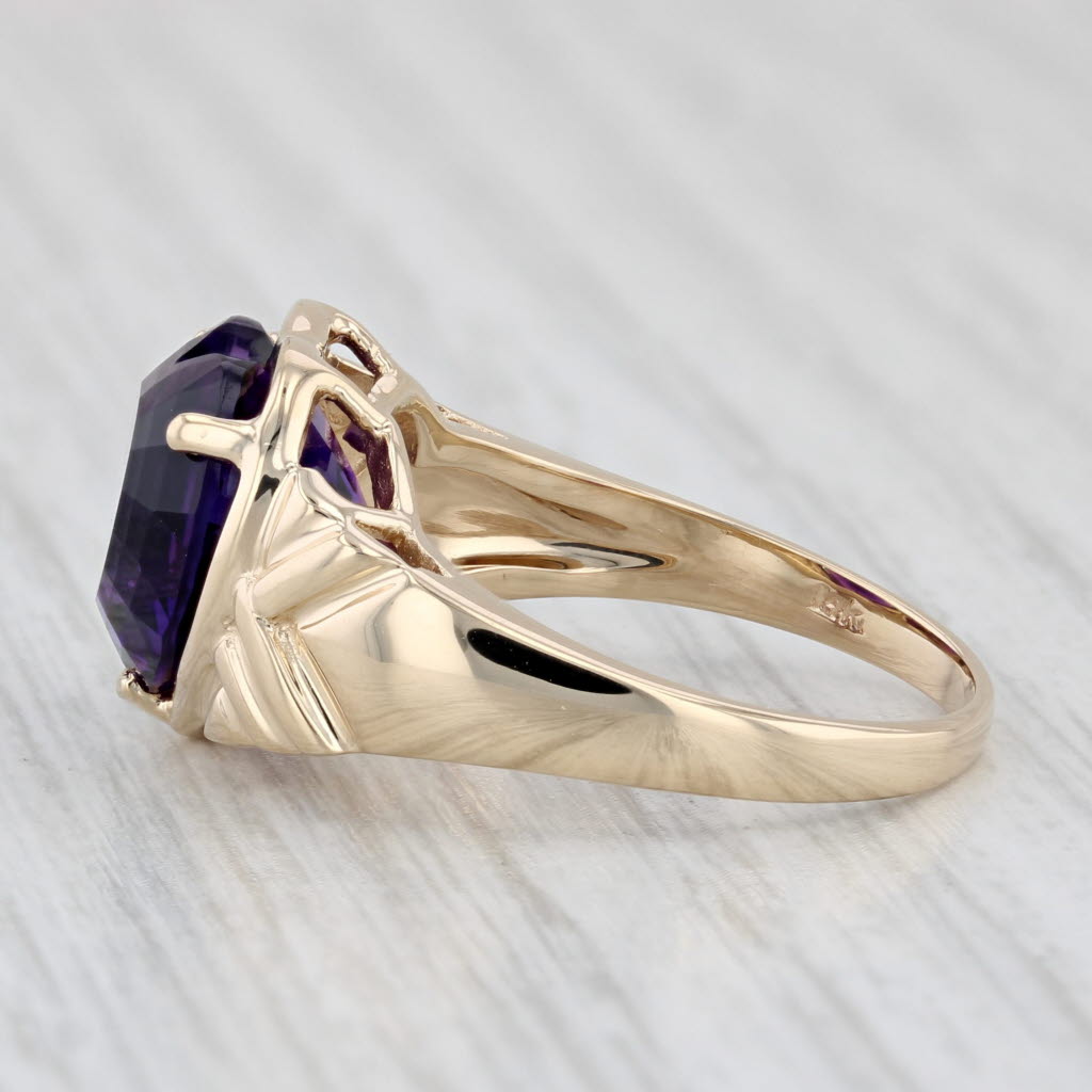 Light Gray 4.50ct Amethyst Solitaire Heart Ring 14k Yellow Gold Size 7.25